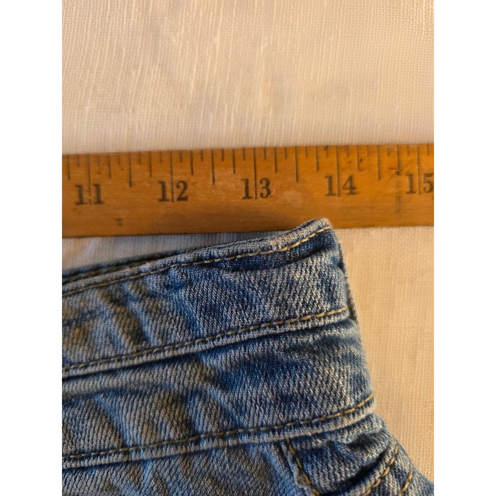 KanCan High Rise Distressed Denim Shorts Double Button 3/25 Y2K Indie mall goth - Picture 7 of 8